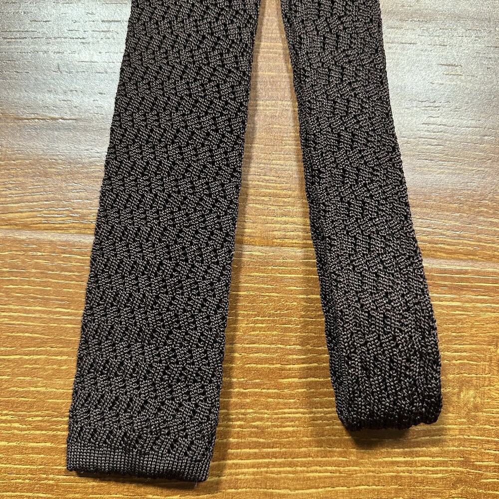 Suitsupply Neck Knit Self Tie Mens 56" Brown 100% Silk Italy Designer Classic